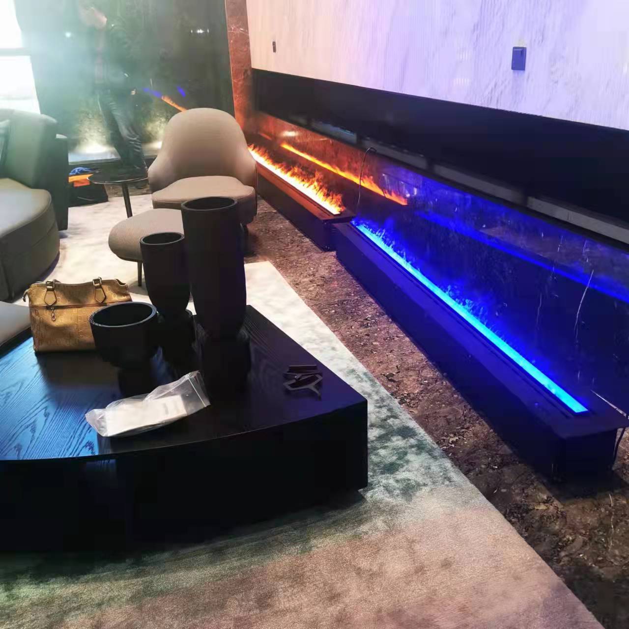 酒店大廳3D霧化壁爐